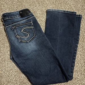 Blue silver AIKO boot cut jeans